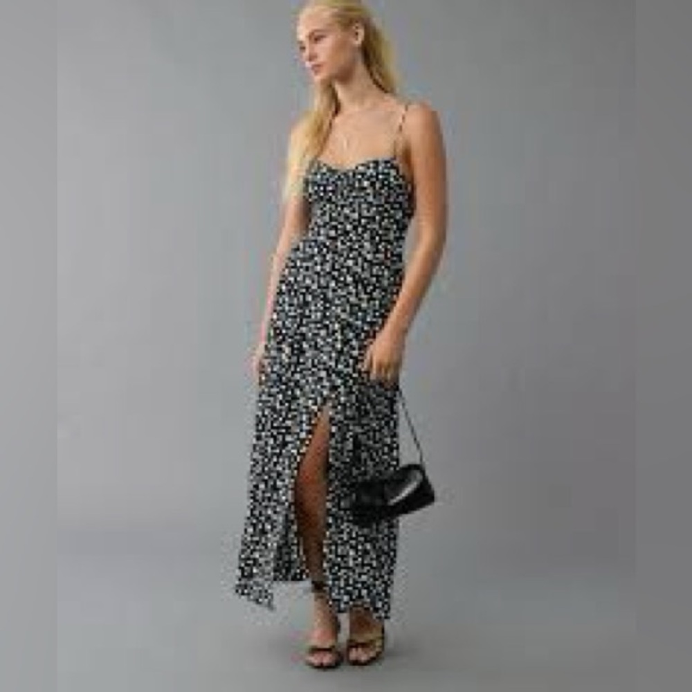 American eagle women's midis slip dress ditzy floral size S tie‎ back coquette